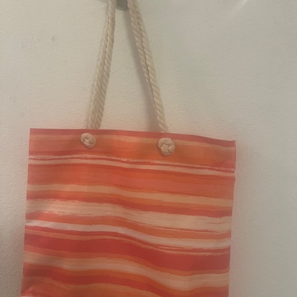 Ulta Striped Orange and Red Tote Bag - Picture 12 of 12